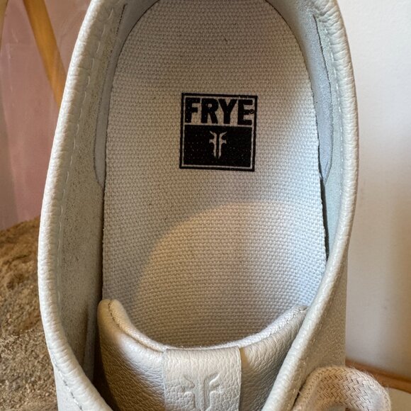 Frye Gia Low Lace Leather Sneakers Ivory w/Gum Sole | Women’s 8 - Picture 10 of 13